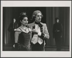[Sarita Choudhury as Hero and Stephen Mangan as Don Pedro in the Cheek by Jowl production "Much Ado About Nothing" during BAM Spring Series, 1998]