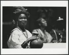 [Bisi Toluwase in a scene from the Jude Kelly production "The Beatification of Area Boy: A Lagosian Kaleidoscope" during BAM Next Wave Festival, 1996]