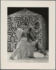 [Arnie Zane and Bill T. Jones in their production "Secret Pastures" during BAM Next Wave Festival, 1984]