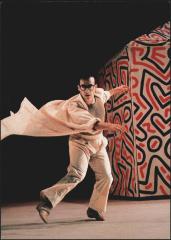 [Arnie Zane in the Bill T. Jones/Arnie Zane Company production "Secret Pastures" during BAM Next Wave Festival, 1984]