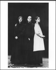 [Vera Sotnikova as Masha, Olga Barnet as Olga, and Polina Medvedeva as Irina in the Moscow Art Theatre production of "Three Sisters" during BAM Spring Series, 1998]
