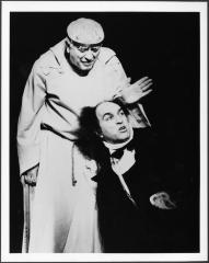 [Ramaz Tchkhikvadze and Zhanri Lolashvili in the Rustaveli Theatre Company production of "King Lear" during BAM Spring Series, 1990] 