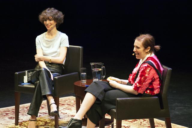 [Miranda July in conversation with host Lena Dunham during BAM Education and Humanities Spring Series, 2015]