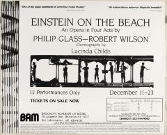 [Poster for the Robert Wilson/Philip Glass production "Einstein on the Beach" during BAM Next Wave Festival, 1984]