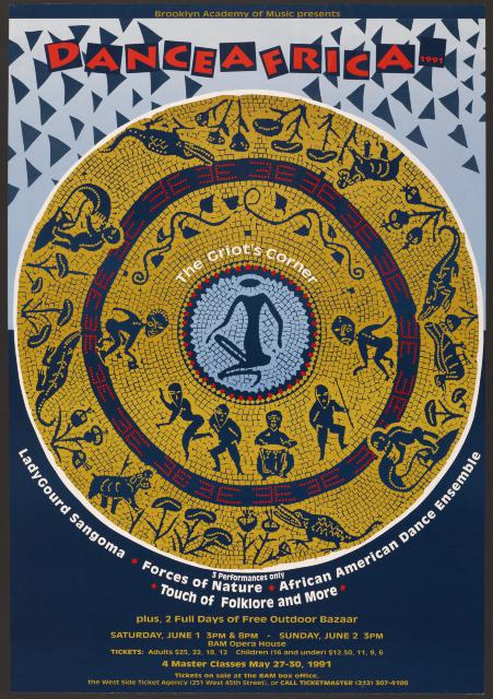 [Poster for "DanceAfrica 1991: The Griot's Corner" during BAM Spring Series, 1991]