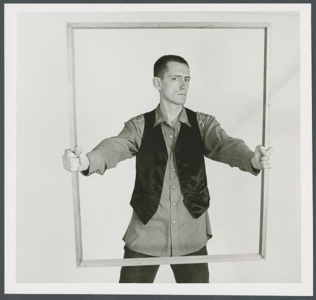 [Portrait of Ned Sublette member of Love of Life Orchestra, 1985]