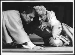 [Ramaz Tchkhikvadze (right) as King Lear in the Rustaveli Theatre Company production of "King Lear" during BAM Spring Series, 1990] 