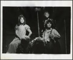 [Deborah St. Darr as Pacquet, June Gable as the Old Woman, and Mark Baker as Candide in the Chelsea Theater Center production of "Candide" during BAM Fall Series, 1973]