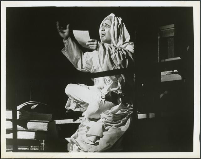 [Lewis J. Stadlen in the Chelsea Theater Center production of "Candide" during BAM Fall Series, 1973]