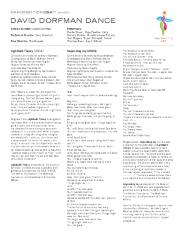 [Program for DanceMotion USA℠ Season 4 Residency, David Dorfman Dance, in English, 2014]