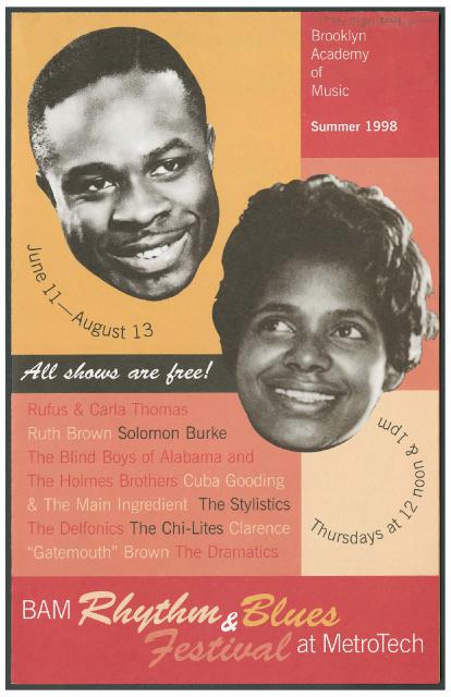 [Brochure for BAM Rhythm & Blues Festival at Metrotech, 1998]
