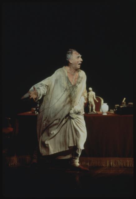 [Nigel Hawthorne in the Alan Bennett/Royal National Theatre of Great Britain production "The Madness of George III" during BAM Fall Series, 1993]