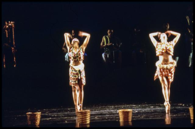 [Scene from "DanceAfrica 1998: African Roots in American Soil: Male Rites of Passage" during BAM Spring Series, 1998]