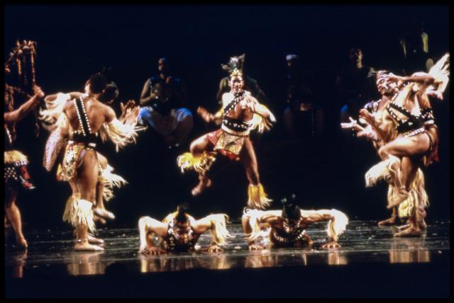[Scene from "DanceAfrica 1998: African Roots in American Soil: Male Rites of Passage" during BAM Spring Series, 1998]