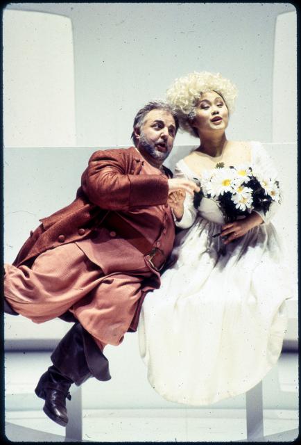 [Scene from the La Societa dell'Opera Buffa and il Teatro Franco Parenti di Milano production of "Falstaff or The Three Pranks" during BAM Spring Series, 1998]