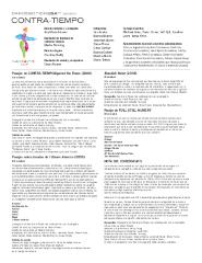 [Program for DanceMotion USA℠ Season 4 Residency in Chile, CONTRA-TIEMPO, in Spanish, 2014]