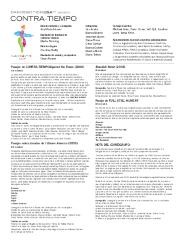 [Program for DanceMotion USA℠ Season 4 Residency in Bolivia and Ecuador, CONTRA-TIEMPO, in Spanish, 2014]