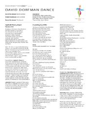 [Program for DanceMotion USA℠ Season 4 Residency, David Dorfman Dance, in Turkish, 2014]