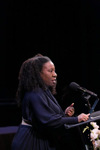 [Tarana Burke during "Dr. Martin Luther King, Jr. Day" at the Brooklyn Academy of Music, 2019]