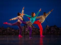 [Domingo Estrada Jr., Laurel Lynch and Brandon Randolph in the Mark Morris Dance Group production "Pepperland" during BAM Spring Series, 2019]