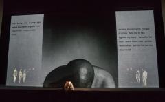 [Scene from the ArKtype / Thomas O. Kriegsmann and Robert Mapplethorpe Foundation production of Bryce Dessner's "Triptych (Eyes of One on Another)" during BAM Spring Series, 2019]