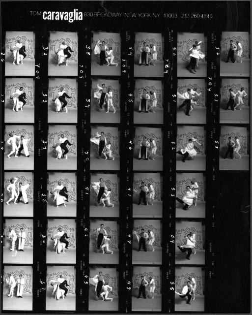 [Contact sheet from the Bill T. Jones/Arnie Zane Company production "Secret Pastures" during BAM Next Wave Festival, 1984]