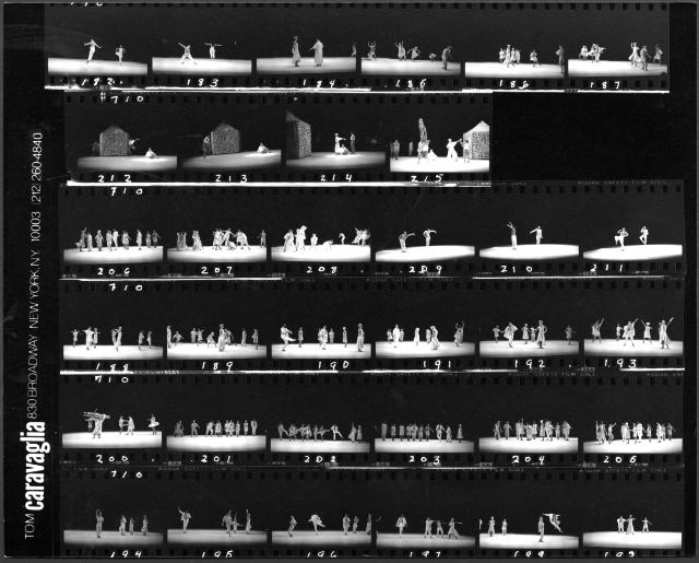 [Contact sheet from the Bill T. Jones/Arnie Zane Company production "Secret Pastures" during BAM Next Wave Festival, 1984]