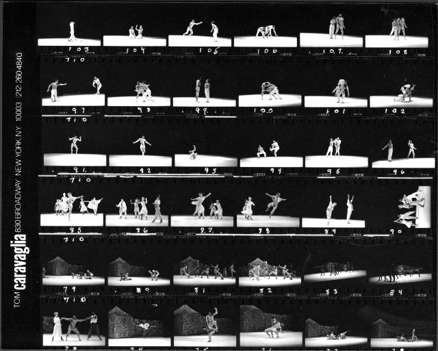 [Contact sheet from the Bill T. Jones/Arnie Zane Company production "Secret Pastures" during BAM Next Wave Festival, 1984]