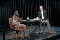 [Pumla Gobodo-Madikizela and Bryan Doerries in the BAM Gathering: A Human Being Died That Night during BAM Education and Humanities event, Spring 2015] 