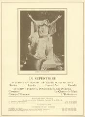 [Detail from Brooklyn Institute of Arts and Sciences Bulletin advertising Sarah Bernhardt in Repertoire during Fall Season, 1916]