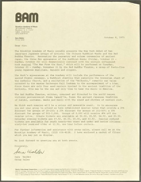 Two Important Japanese Groups, Shingon Buddhist Monks and Red Buddha Theatre,1973