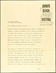 Black Theatre Alliance Festival at BAM, 1973