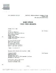 BAM Opera Performance Schedule, 1993-1994