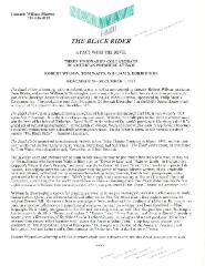 American Premiere of "Black Rider" by Robert Wilson, Tom Waits and William S. Burroughs at BAM, 1993