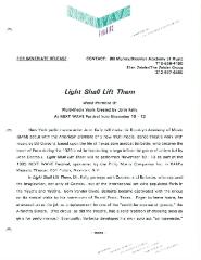 World Premiere of John Kelly's "Light Shall Lift Them" at BAM Next Wave Festival, 1993
