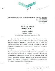 The Joffrey Ballet's "Billboards with Music by Prince at BAM Next Wave Festival, 1993