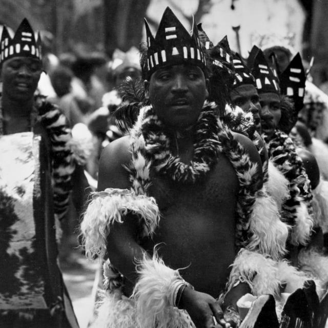 [Promotional photo of Welcome Msomi, of iZulu Dance Theatre, circa 1980]
