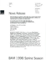 Royal National Theatre Presents Sam Mendes "Othello" at BAM, 1998