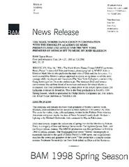 Mark Morris Dance Group Presents "Dido and Aeneas" and Medium," 1998