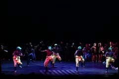 [Scene from "DanceAfrica: African Roots in American Soil: Male Rites of Passage" during BAM Spring Season, 1998]